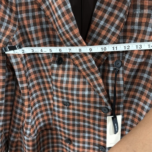 #3 SUISTUDIO | NWT Joss Check Double Breasted Wool & Silk Long Jacket Size 10 - Picture 13 of 14